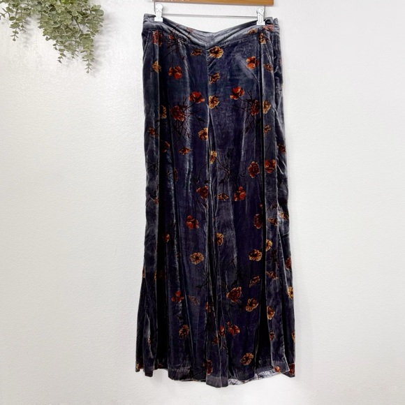 Anthropologie Ett:twa Jessie Floral Velvet Wide Leg Pants Size S - Picture 2 of 9